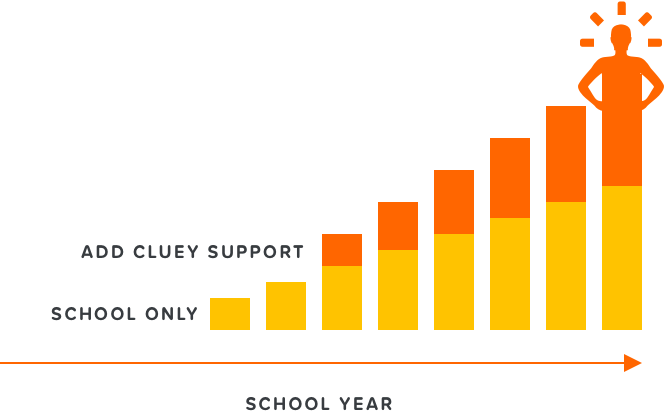 school vs school with cluey's support