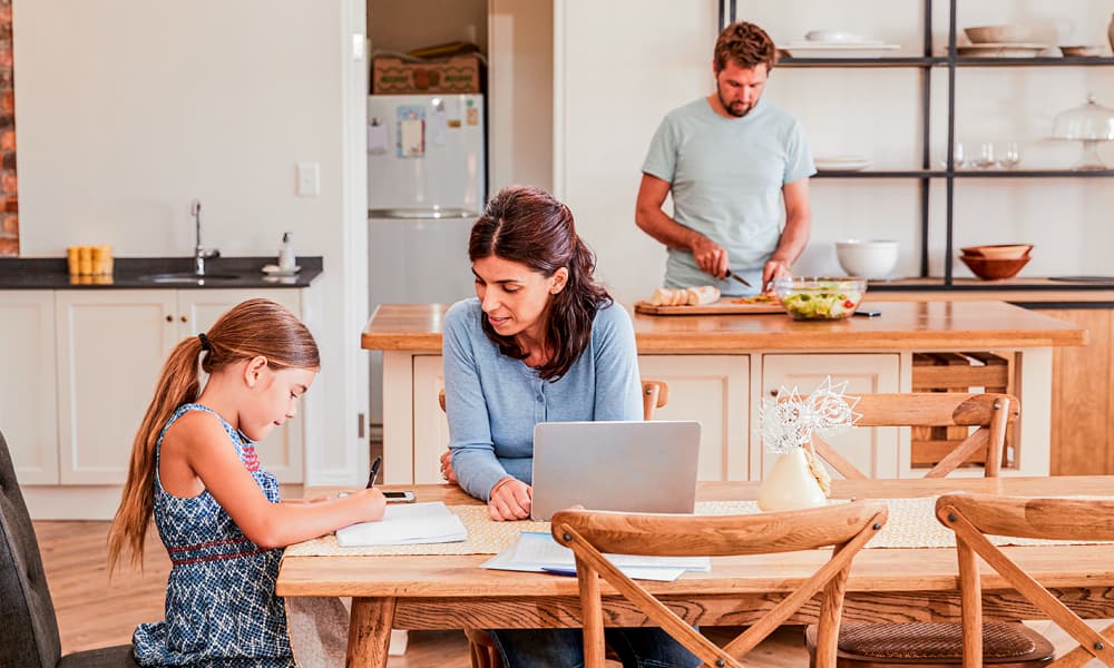 aussie parent helping with homework